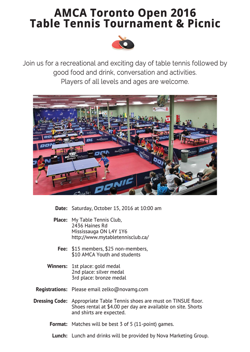 amca toronto open 2016